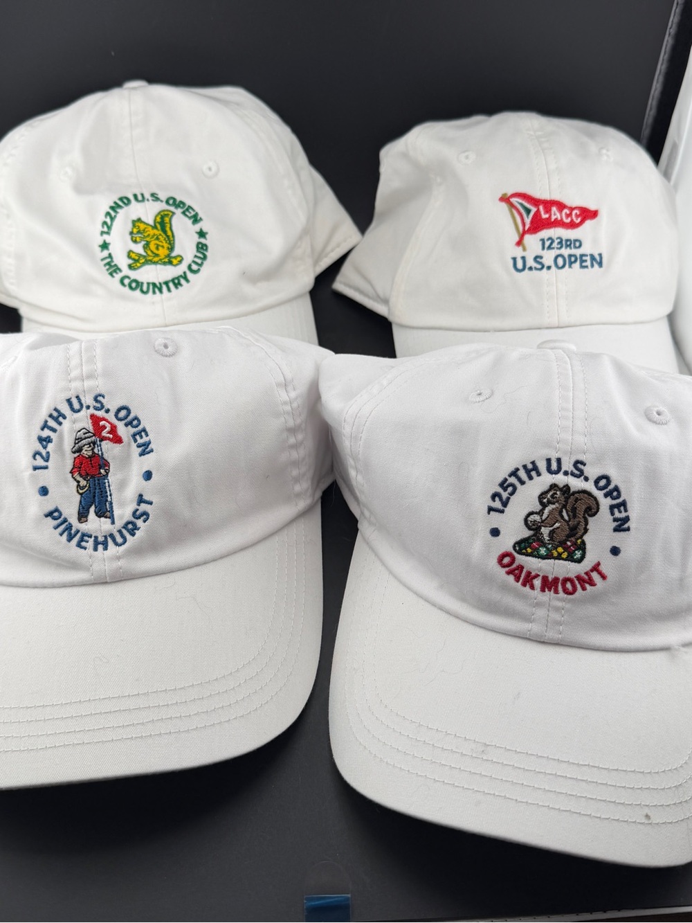 4 USGA US OPEN Golf Hats 122 Country Club 123 US Open 124 Pinehurst 125 Oakmont